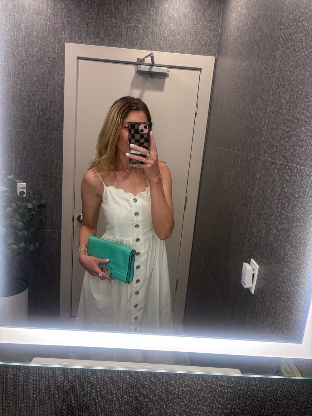 J.Crew White Cotton Scalloped Button Front Midi Dress Size 4